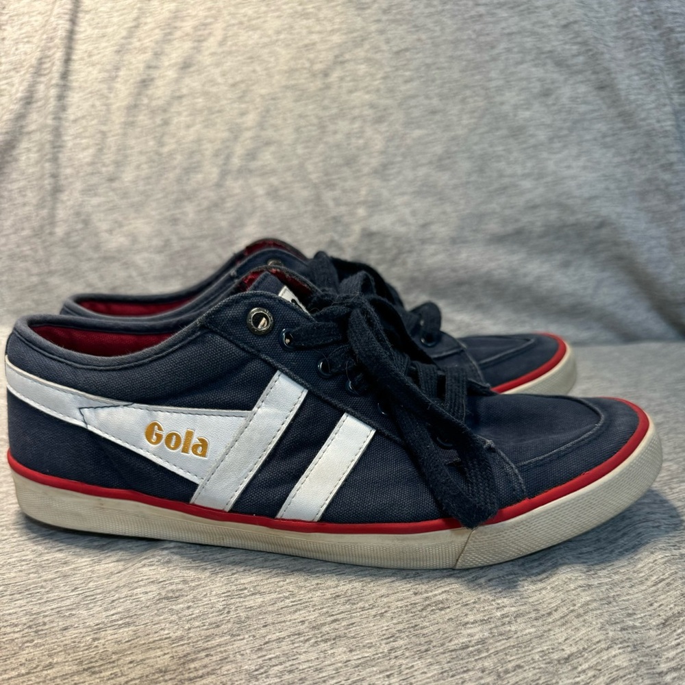 Gola Men's Comet Sneakers, Blue/Red/White,‎ Size 8, GUC